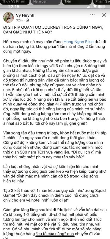 trải nghiệm ca hành trình lượng tử với Hồng Ngân Elise